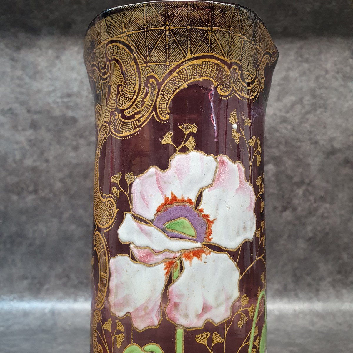 Legras Enameled Glass Vase-photo-4