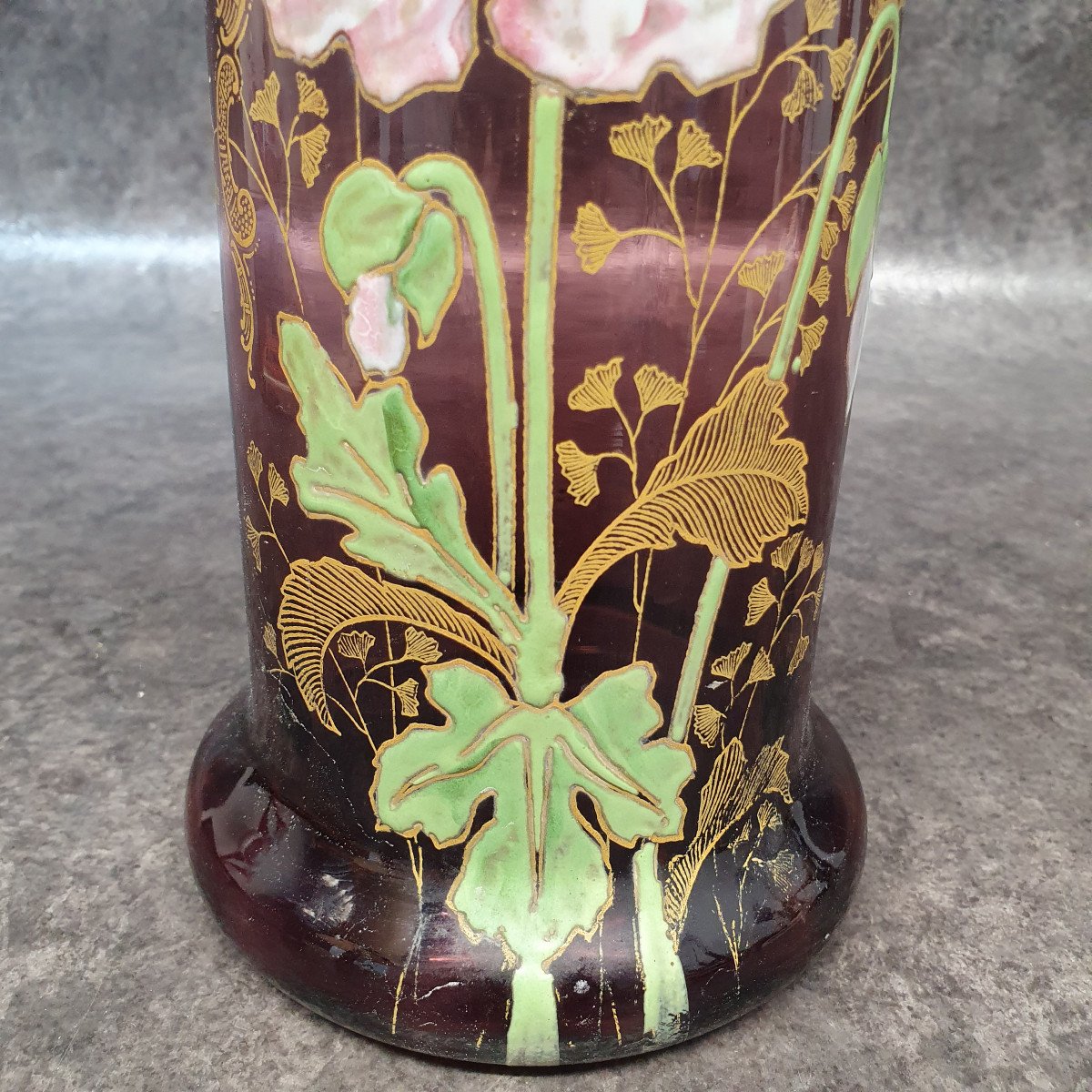 Legras Enameled Glass Vase-photo-1