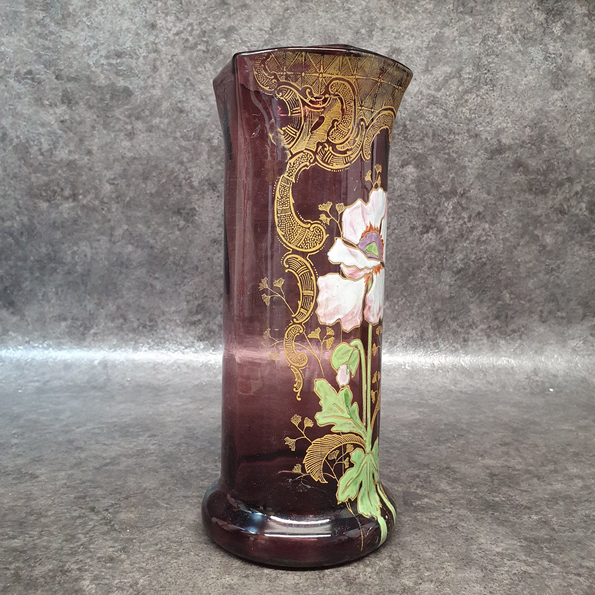 Legras Enameled Glass Vase-photo-2