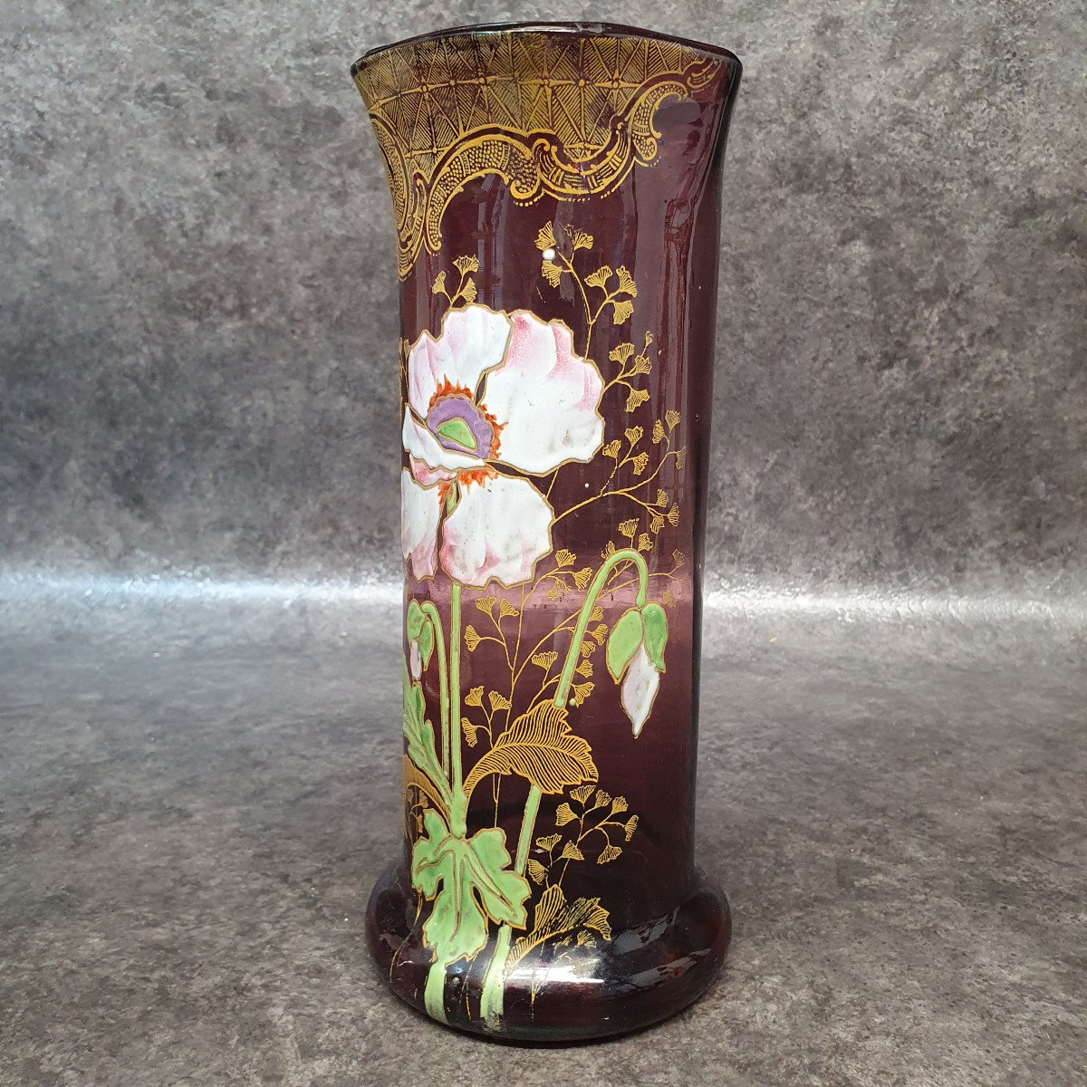 Legras Enameled Glass Vase-photo-3