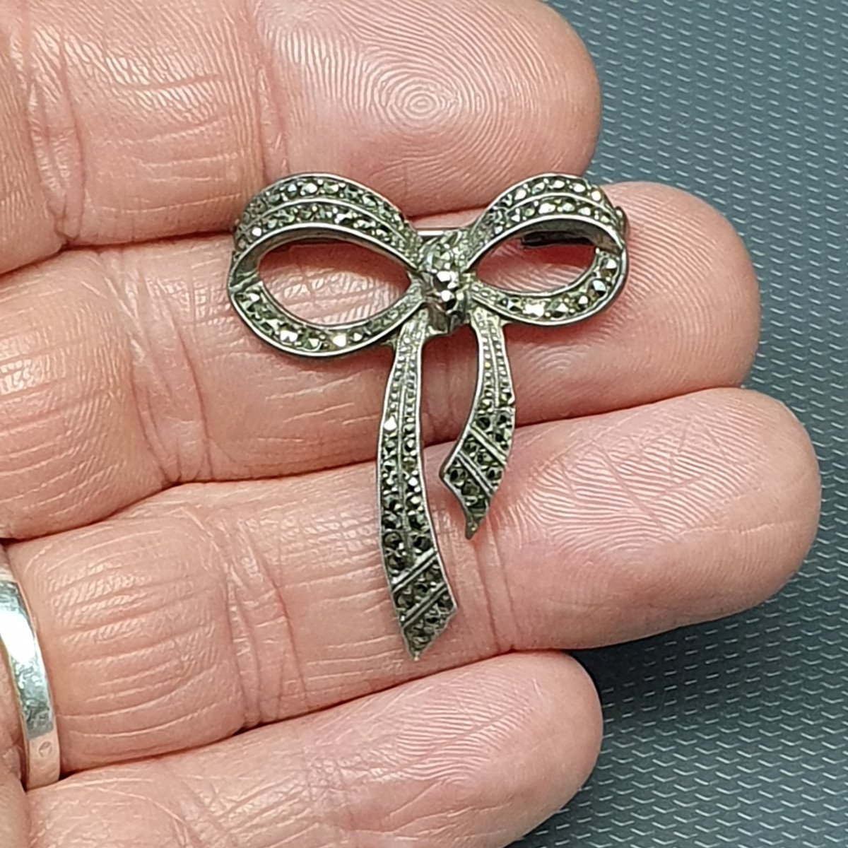 Silver And Marcasite Brooch-photo-1