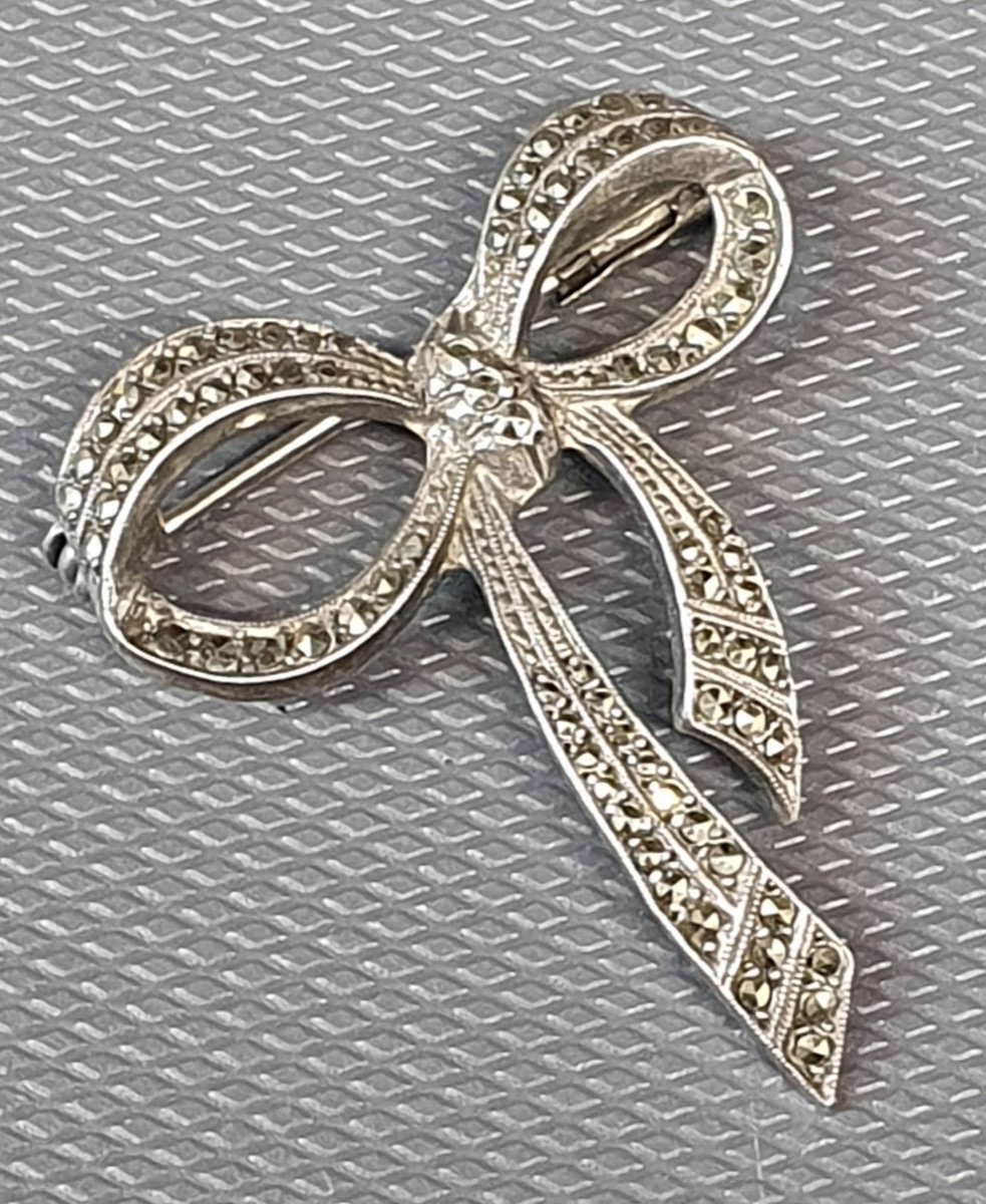 Broche En Argent Et Marcassite