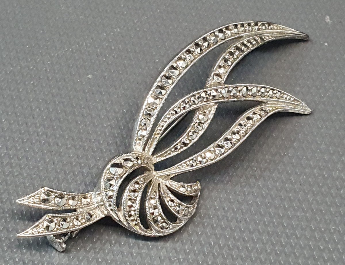 Silver And Marcasite Brooch