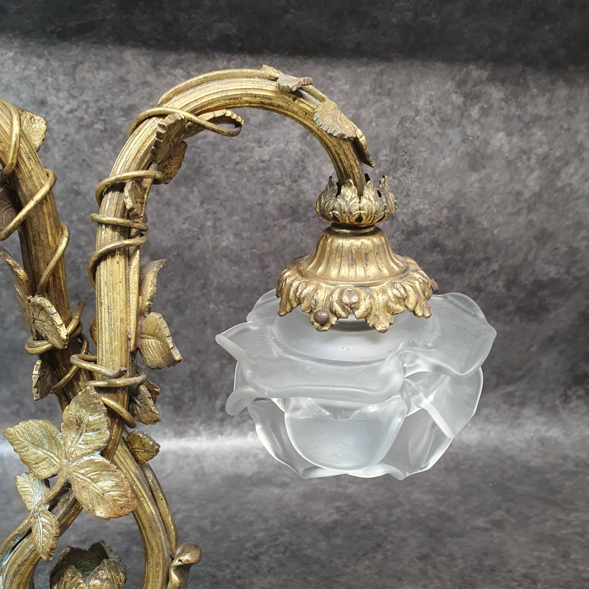 Lampe Double Feu En Bronze-photo-4