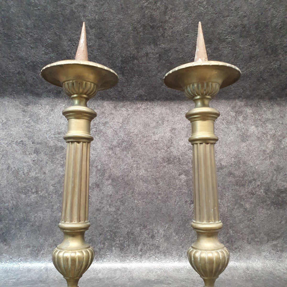 Pair Of 19th Century Religious Candlesticks-photo-4