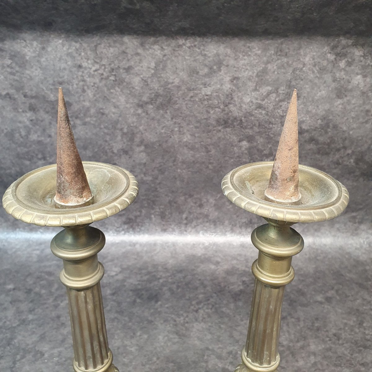 Pair Of 19th Century Religious Candlesticks-photo-7