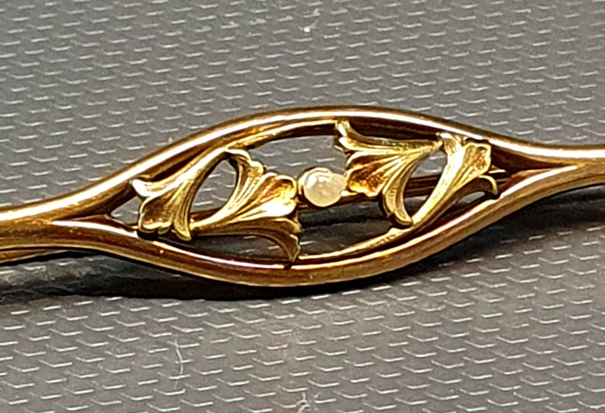 Broche Art Nouveau Plaqué Or Fix