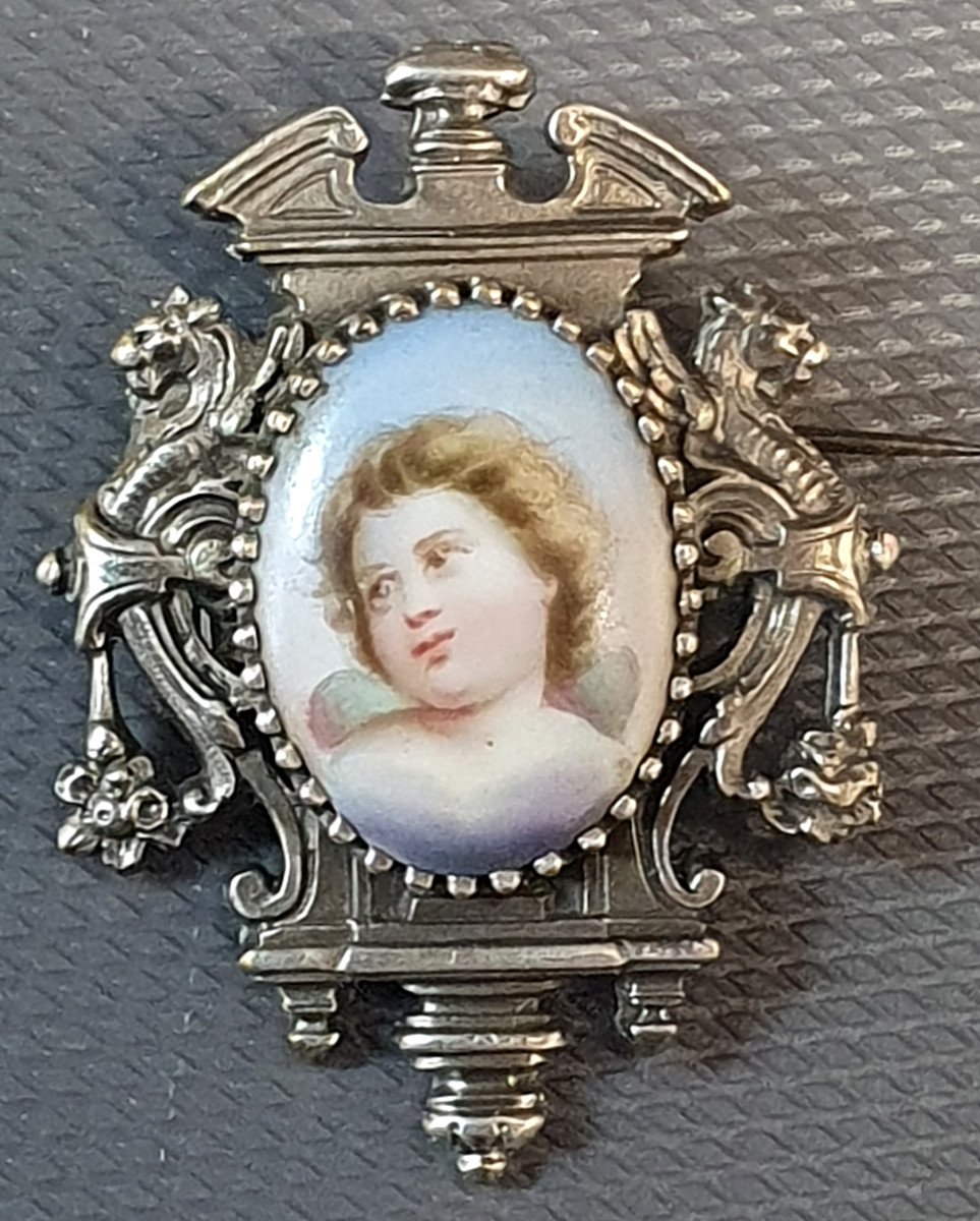 Broche Cadre Photo Et Porcelaine