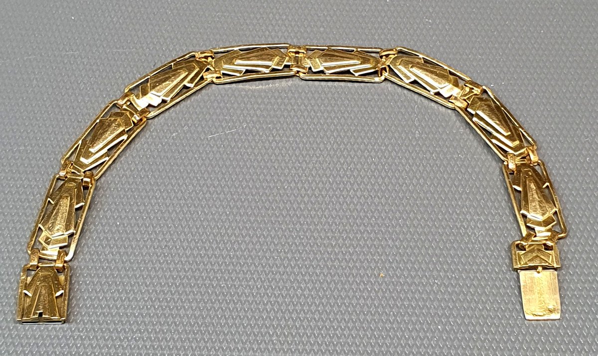 Oria Gold Plated Art Deco Bracelet-photo-2