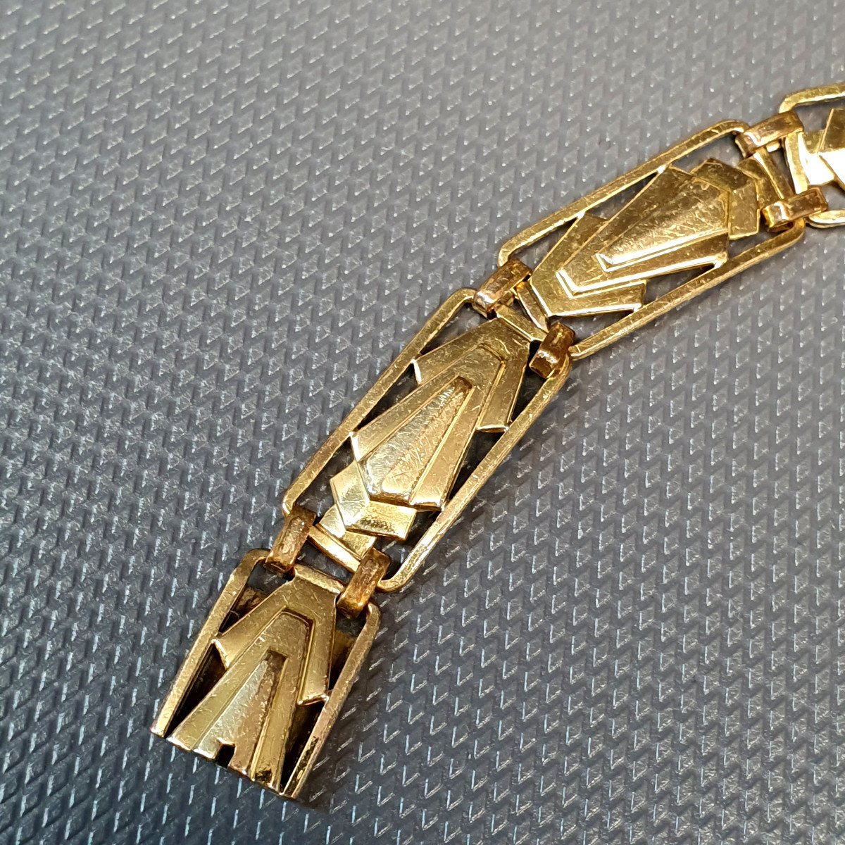 Oria Gold Plated Art Deco Bracelet-photo-3