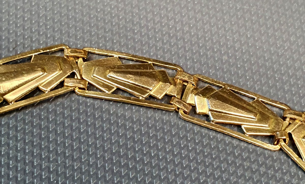 Oria Gold Plated Art Deco Bracelet-photo-4