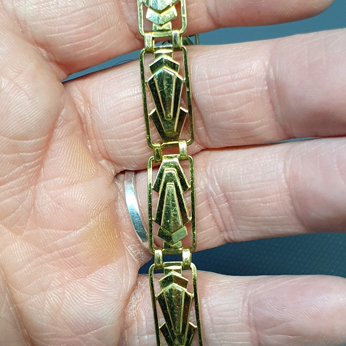 Oria Gold Plated Art Deco Bracelet-photo-1