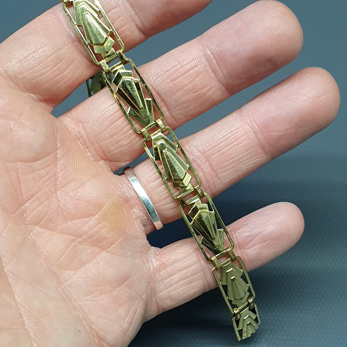 Oria Gold Plated Art Deco Bracelet-photo-2