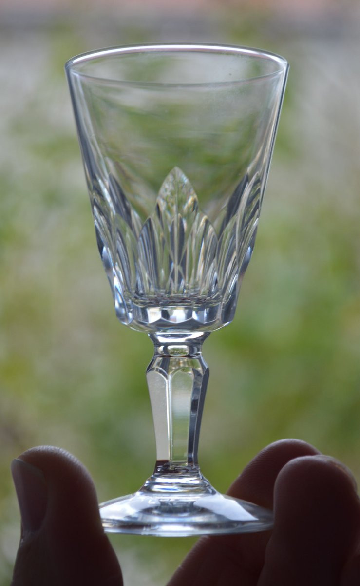 Set Of 6 Small Baccarat Crystal Glasses-photo-2