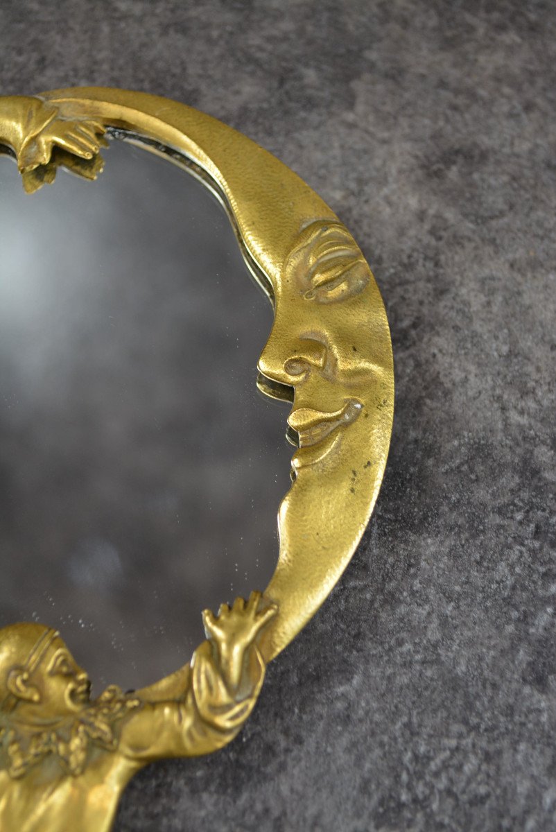 Face à Main Bronze à Décor De Pierrot-photo-4
