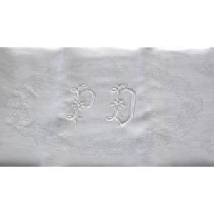 Lot De 4 Serviettes Monogramme P D