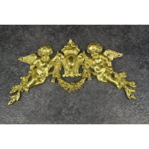 Decoration In Gilt Bronze For Furniture Decor Angelot