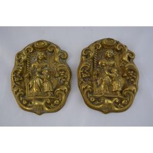 Pair Of Brass Plate Decoration