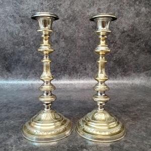 Beautiful Pair Of Bronze Candlesticks