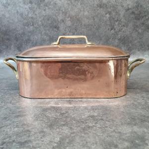 Copper Fishmonger Signed Ermitage Elysée