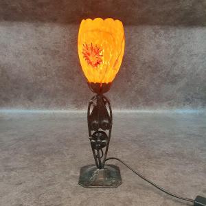 Art Deco Wrought Iron Lamp