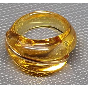 Baccarat And 750 Gold Ring