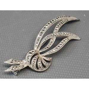 Broche En Argent Et Marcassite