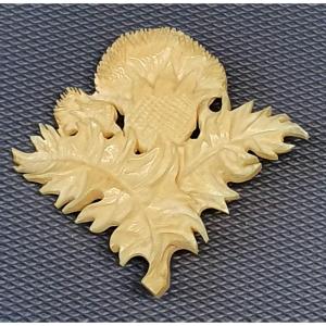 Broche Art Nouveau En Forme De Chardon