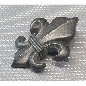 Rare Broche En Bois Fleur De Lys