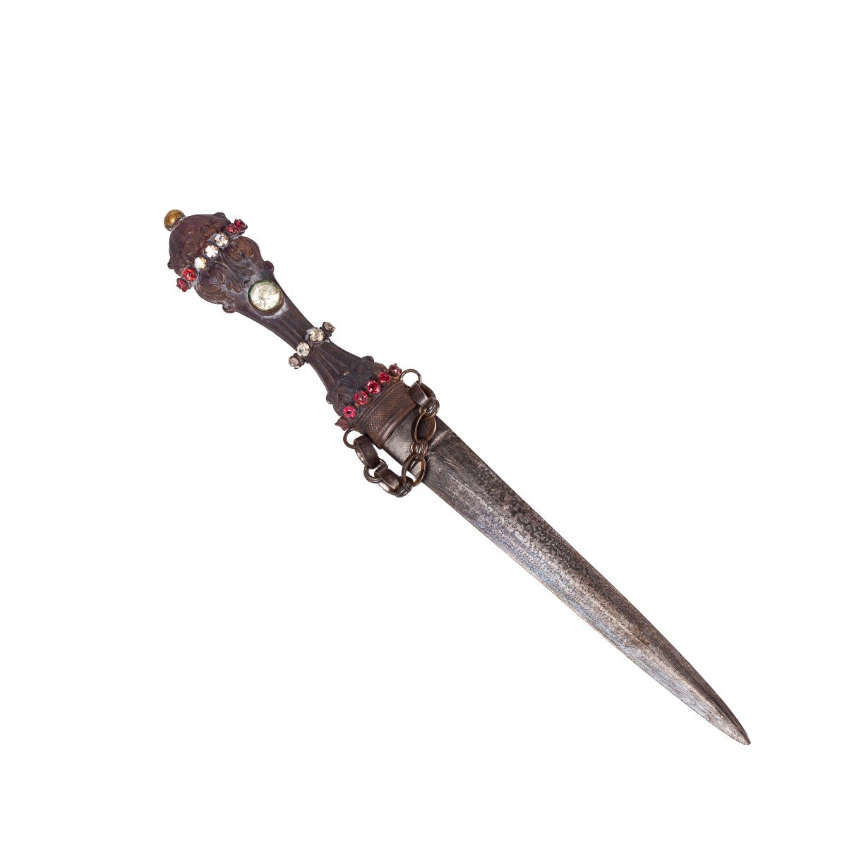 Dagger Said Of Virtue (or Of Prostitute) With Handle Set With Decorative Stones, Circa 1860