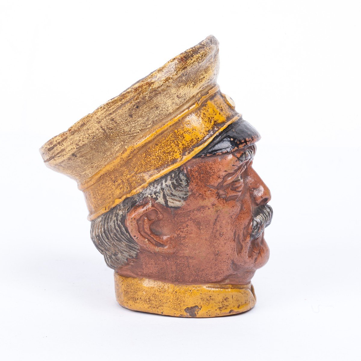 Unusual Russian Ashtray In The Shape Of The Non-commissioned Officer Head-photo-2