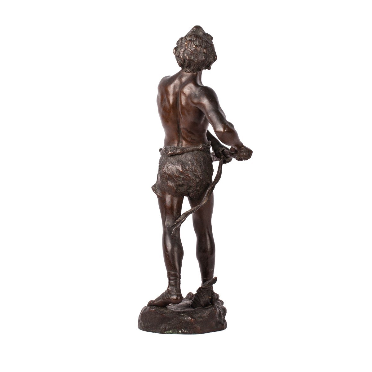 Sculpture En Bronze Antique Du Guerrier Gaulois-photo-3