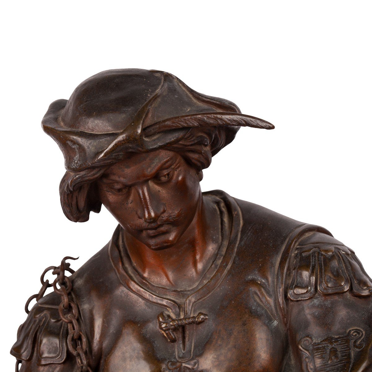 An Antique Bronze Sculpture Of Archer, émile Picault (1833-1922)-photo-2