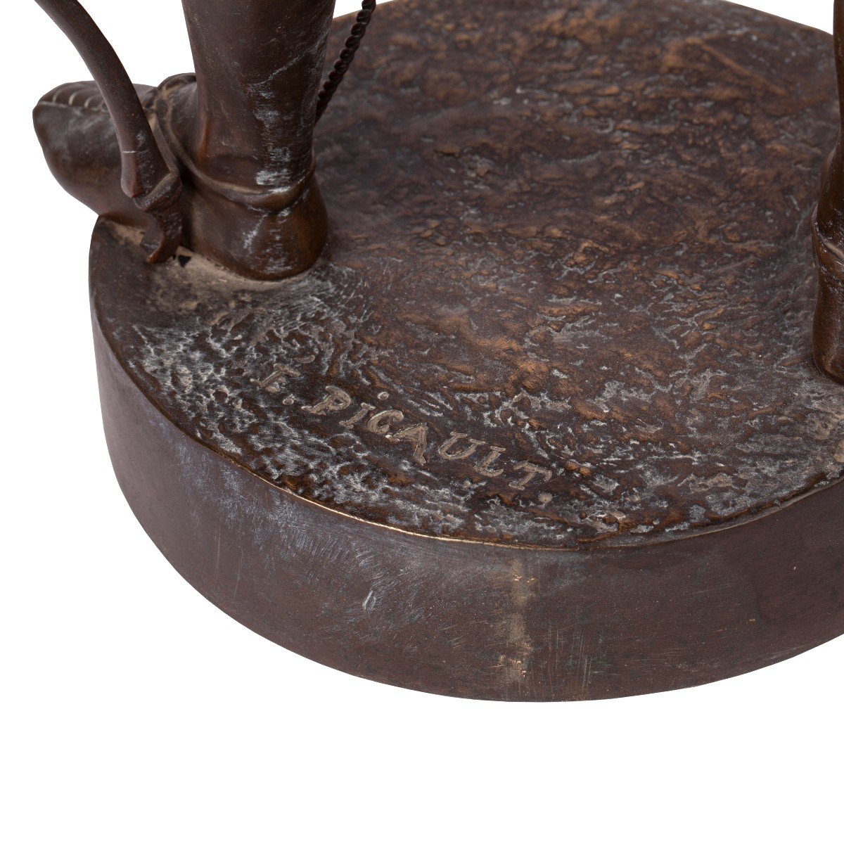An Antique Bronze Sculpture Of Archer, émile Picault (1833-1922)-photo-2