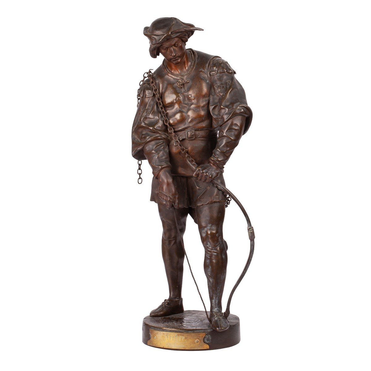 An Antique Bronze Sculpture Of Archer, émile Picault (1833-1922)