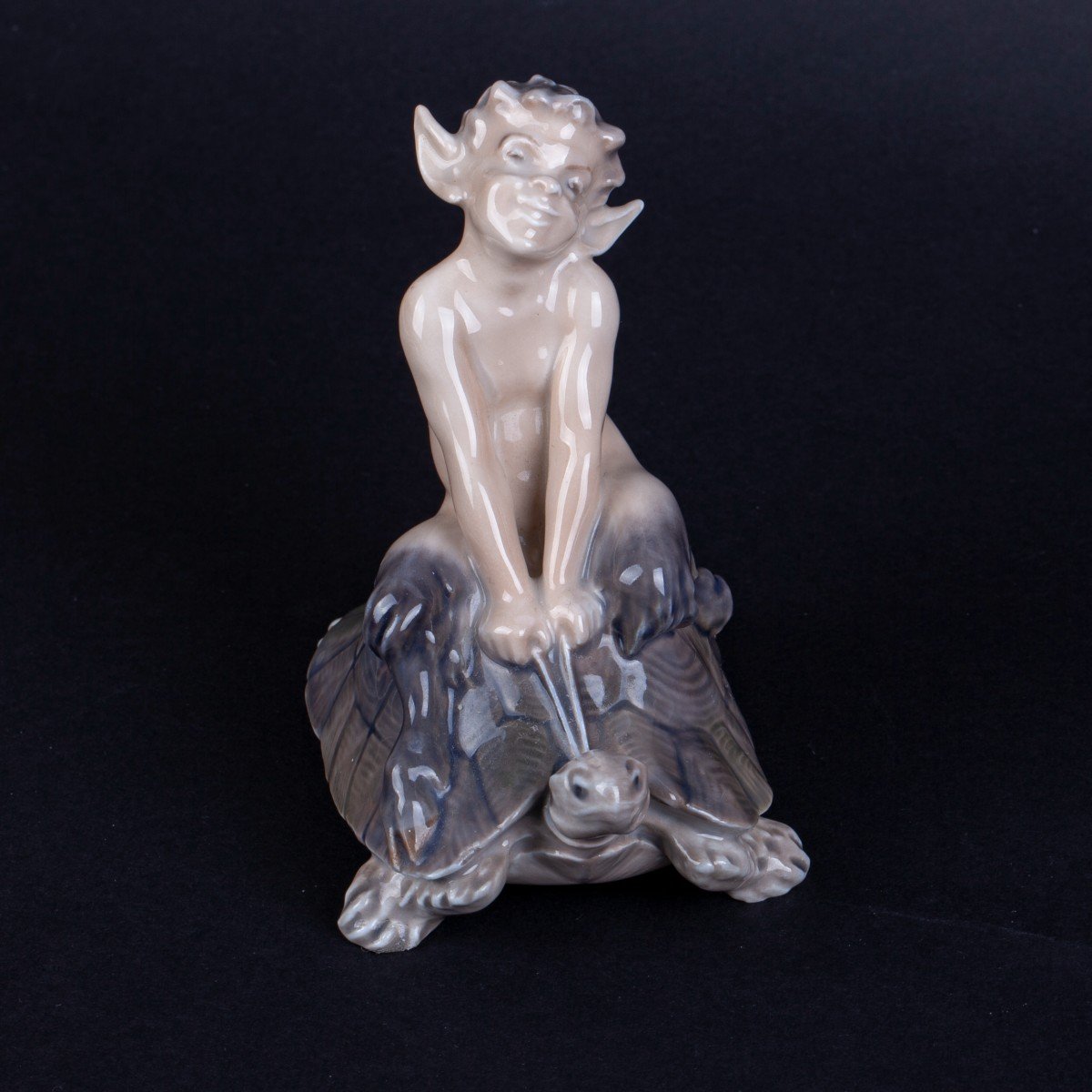 Royal Copenhagen Figurine Representing A Faun Riding A Turtle-photo-2