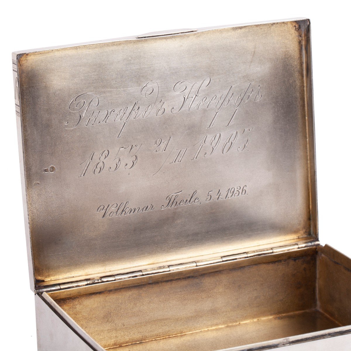 A Russian Silver-gilt Advertising Cigar Box Of Rostov On Don Tobacco Trader-photo-1