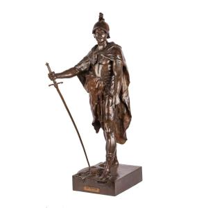 'le Devoir' By Emile Louis Picault (1833-1915), Patinated Bronze Sculpture.