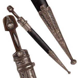 Caucasian Georgian Kindjal With Silver, Filigree And Niello