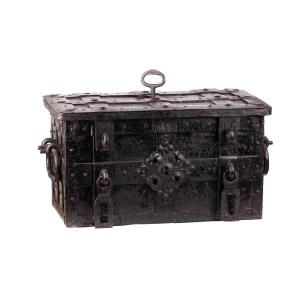 17th Century Steel Safe/trunk With 5 Locking Mechanisms. Europe, 17th Century