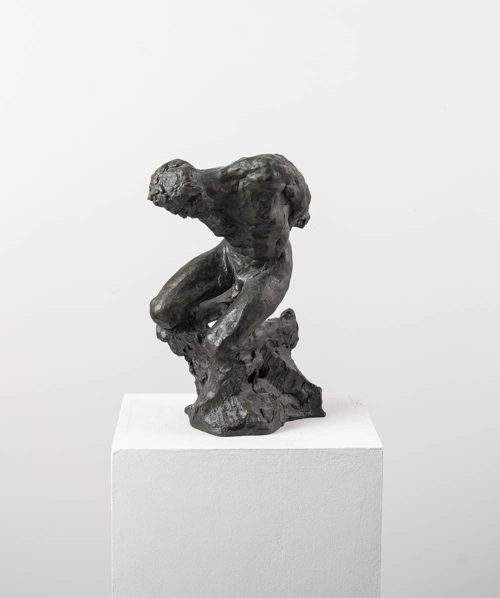 Male Nude, Bronze Sculpture - "slave Ii"-photo-1