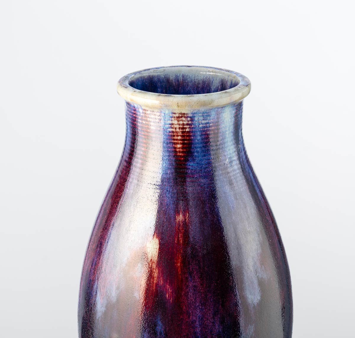 Oxblood Ovoid Vase In Porcelain Stoneware – Frédéric Kiefer -photo-3