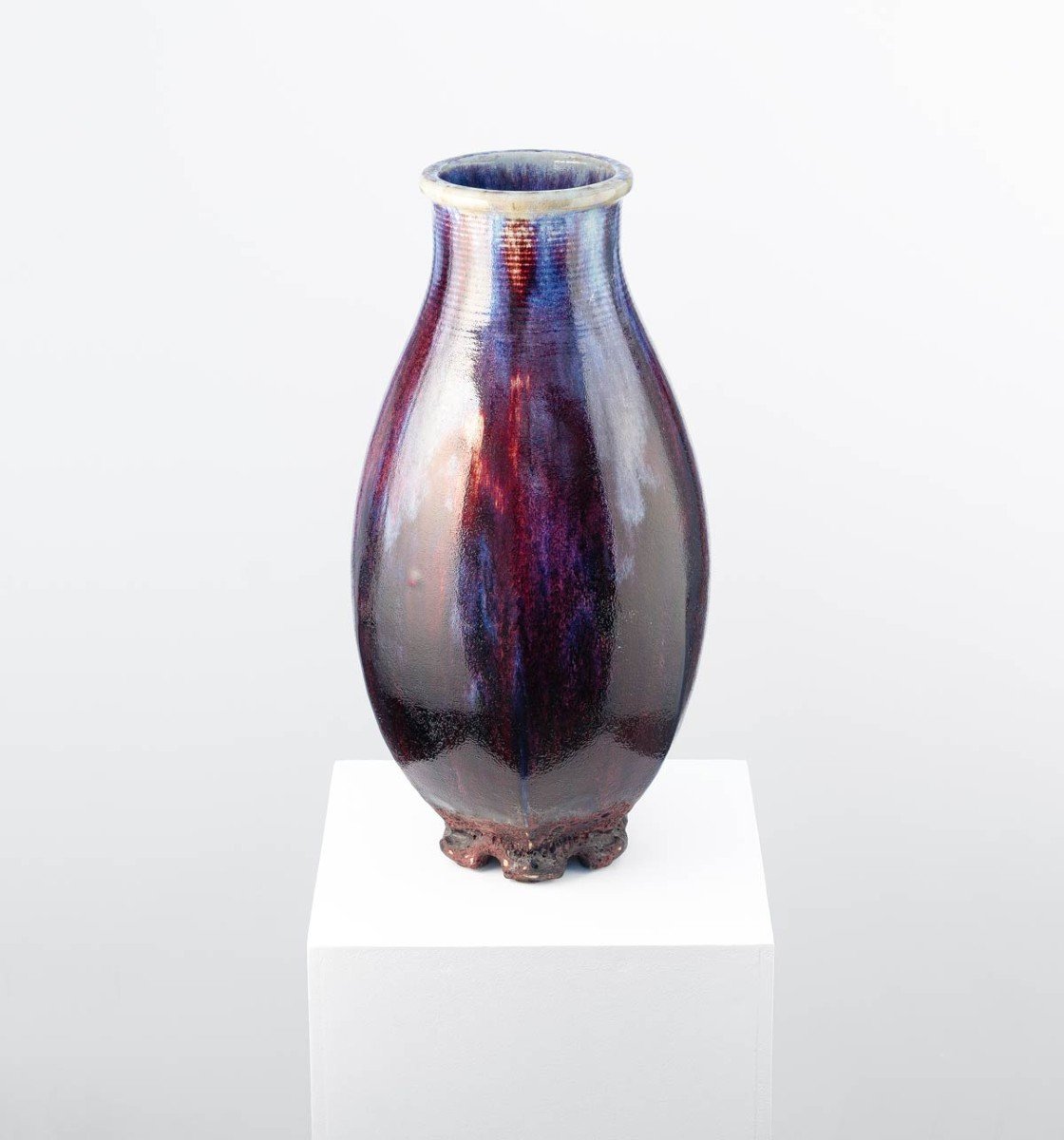 Oxblood Ovoid Vase In Porcelain Stoneware – Frédéric Kiefer -photo-7