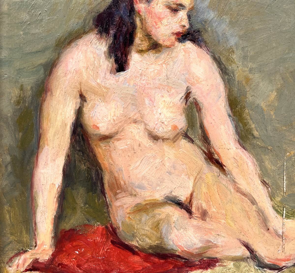 Impressionist Study Of A Female Nude - Attributed To Lucien Mignon (1865-1944)-photo-4