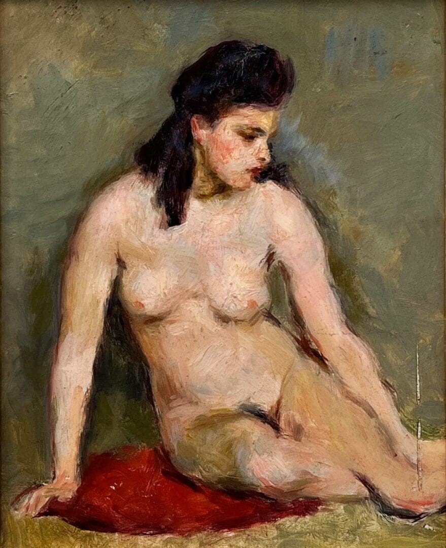 Impressionist Study Of A Female Nude - Attributed To Lucien Mignon (1865-1944)