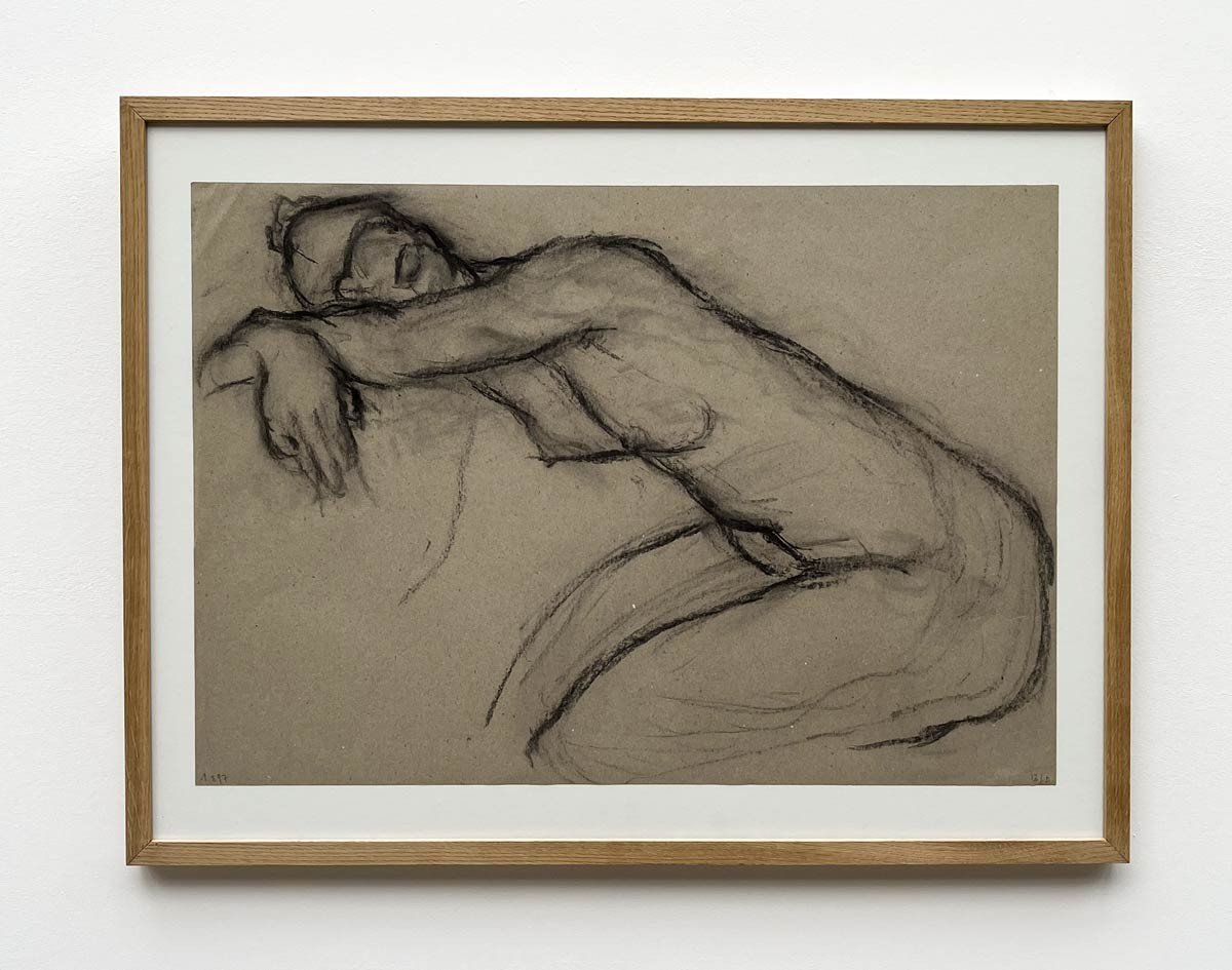 Female Nude - Charcoal Drawing - Pierre Lèbe-photo-1