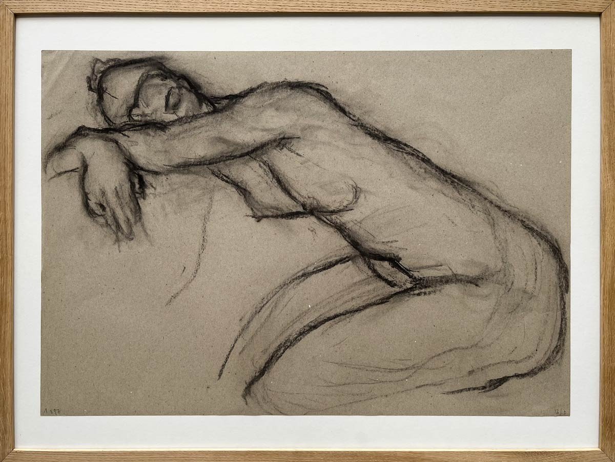 Female Nude - Charcoal Drawing - Pierre Lèbe