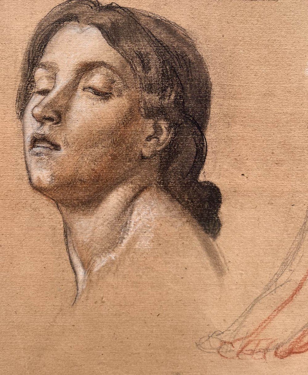 Dessins Préparatoire - Etude Néoclassique d'Une Femme  - Alexis-Joseph Mazerolle-photo-4