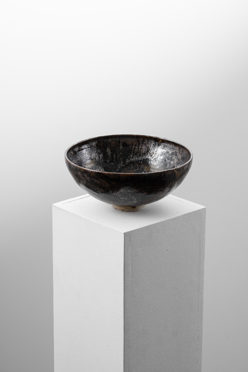 Coupe Circulaire En Grès à Couverte Noire Et Argentée - Auguste Delaherche