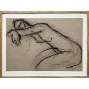 Female Nude - Charcoal Drawing - Pierre Lèbe